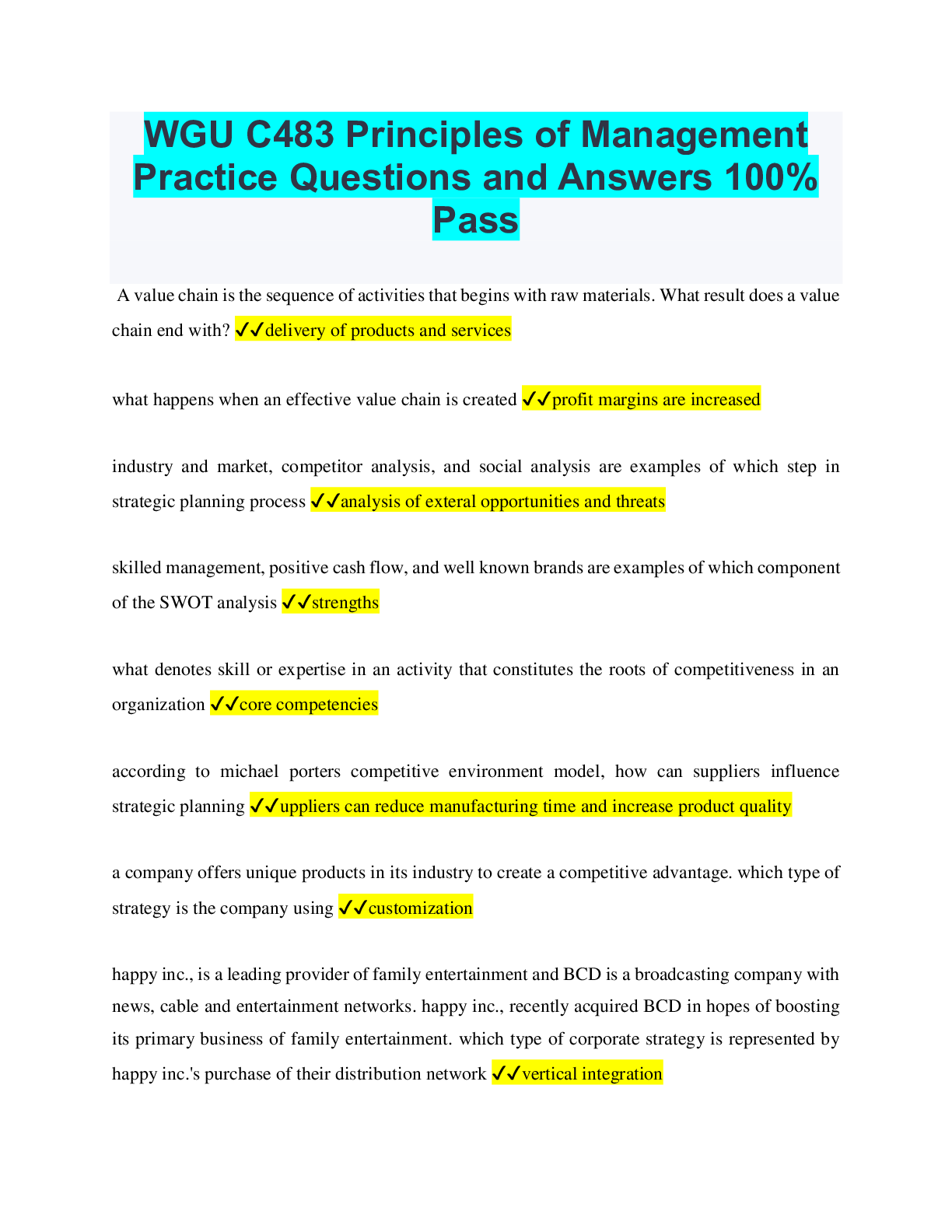 principles of management essay questions and answers pdf